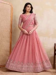 DESIGNER GEORGETTE EMBROIDERY WORK LEHENGA CHOLI WITH DUPATTA BABY PINK