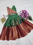 2DESIGNER KANJIVARAM SILK ZARI WEAVING WORK KID’S LEHENGA CHOLI FESTIVE WEAR WHOLESALE PRICE ETHNIC GARMENT (11)