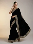 2DESIGNER VELVET PLAIN WITH EMBROIDERY SEQUENCE WITH JARI DORI EMBROIDERY WORK BORDER SAREE WITH STITCHED BLOUSE PARTY WEAR WHOLESALE PRICE ETHNIC GARMENT (31).jpg.webp