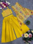 2MODERN CREPE EMBROIDERY WORK KID’S BLOUSE KOTI WITH PALAZZO SET FESTIVE WEAR WHOLESALE PRICE ETHNIC GARMENT (10)