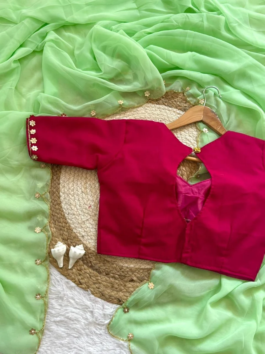 2MODERN GEORGETTE HANDWORK KHATALI CUT DANA WITH MOTI & SMALL FLOWER BORDER WORK SAREE WITH STITCHED BLOUSE PARTY WEAR WHOLESALE PRICE ETHNIC GARMENT (3).webp