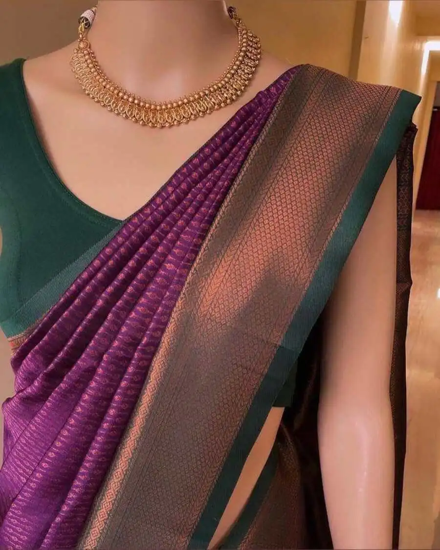 2MODERN LICHI SILK BANARASI WEAVING WORK SAREE WITH UNSTITCHED BLOUSE FESTIVE WEAR WHOLESALE PRICE ETHNIC GARMENT (23)