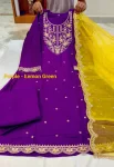 2MODERN ROMAN SILK EMBROIDERY JARI AND RESHAM THREAD WORK TOP BOTTOM WITH DUPATTA FESTIVE WEAR WHOLESALE PRICE ETHNIC GARMENT (11)