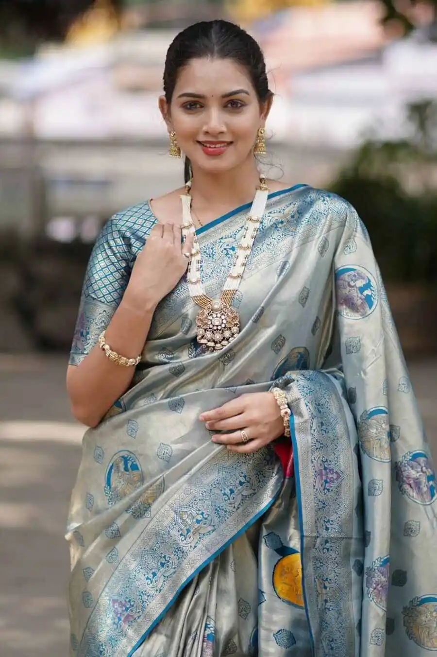 2MODERN SOFT SILK NYLON ZARI WAVING WITH MEENA KARI BORDER , 3D PALLU WORK SAREE WITH UNSTITCHED BLOUSE FESTIVE WEAR WHOLESALE PRICE ETHNIC GARMENT (24).jpg.webp