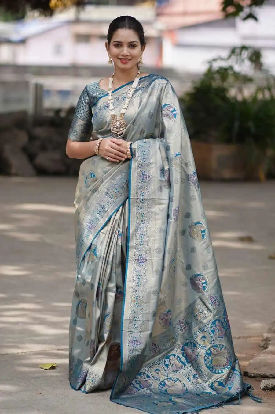 2MODERN SOFT SILK NYLON ZARI WAVING WITH MEENA KARI BORDER , 3D PALLU WORK SAREE WITH UNSTITCHED BLOUSE FESTIVE WEAR WHOLESALE PRICE ETHNIC GARMENT (26).jpg.webp