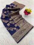 2NEW ARRIVAL BANARASI SILK FLOWERS AND MINA & ZARI WEAVING WORK SAREE WITH UNSTITCHED BLOUSE FESTIVE WEAR WHOLESALE PRICE ETHNIC GARMENT (10)