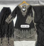 2NEW ARRIVAL CHINON SILK EMBROIDERY SEQUENCE CODING ZARI WORK TOP PALAZZO WITH DUPATTA FESTIVE WEAR WHOLESALE PRICE ETHNIC GARMENT (7)