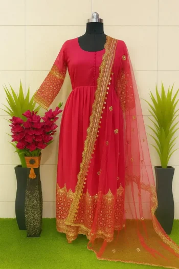NEW ARRIVAL GEORGETTE MULTI SEQUENCE WORK GOWN WITH DUPATTA RANI