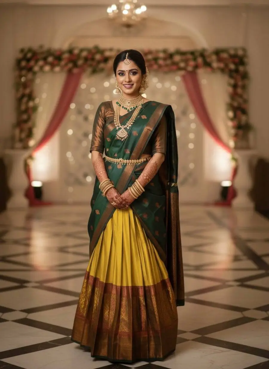 2NEW ARRIVAL KANJIVARAM SILK ZARI WEAVING WORK STITCHED LEHENGA UNSTITCHED CHOLI WITH DUPATTA FESTIVE WEAR WHOLESALE PRICE ETHNIC GARMENT (14)