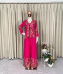 2RICH LOOK CHINON BLOUSE KOTI WITH PALAZZO SEQUENCE EMBROIDERY WORK PARTY WEAR WHOLESALE PRICE ETHNIC GARMENT (10)