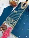 2RICH LOOK CHINON SILK EMBROIDERY SEQUENCE WORK WITH RIVET MOTI WORK TOP BOTTOM WITH DUPATTA FESTIVE WEAR WHOLESALE PRICE ETHNIC GARMENT (12)