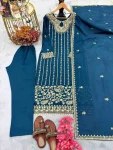 2RICH LOOK CHINON SILK EMBROIDERY SEQUENCE WORK WITH RIVET MOTI WORK TOP BOTTOM WITH DUPATTA FESTIVE WEAR WHOLESALE PRICE ETHNIC GARMENT (12)