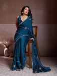 2RICH LOOK CRUSH SILK BEADS EMBROIDERY WORK SAREE WITH UNSTITCHED BLOUSE PARTY WEAR WHOLESALE ETHNIC GARMENT (17)