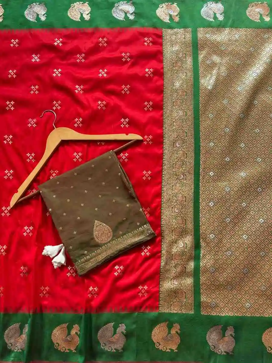 2RICH LOOK SOFT SILK ZARI WORK COPPER & SILVER FANCY BUTTI WITH SATIN BORDER WORK SAREE WITH UNSTITCHED BLOUSE FESTIVE WEAR WHOLESALE PRICE ETHNIC GARMENT (25).jpg.webp