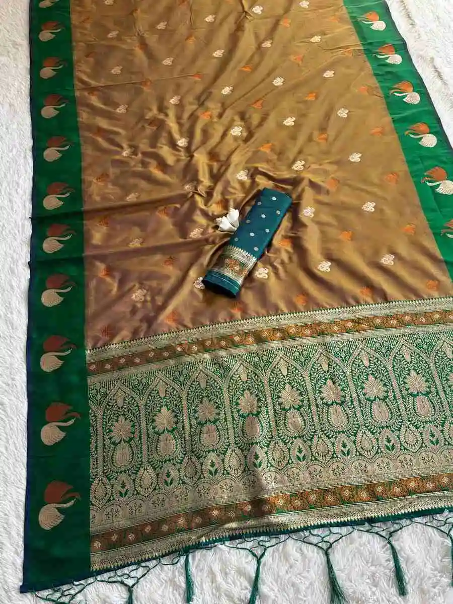 2RICH LOOK SOFT SILK ZARI WORK COPPER & SILVER FANCY BUTTI WITH SATIN BORDER WORK SAREE WITH UNSTITCHED BLOUSE FESTIVE WEAR WHOLESALE PRICE ETHNIC GARMENT (28).jpg.webp