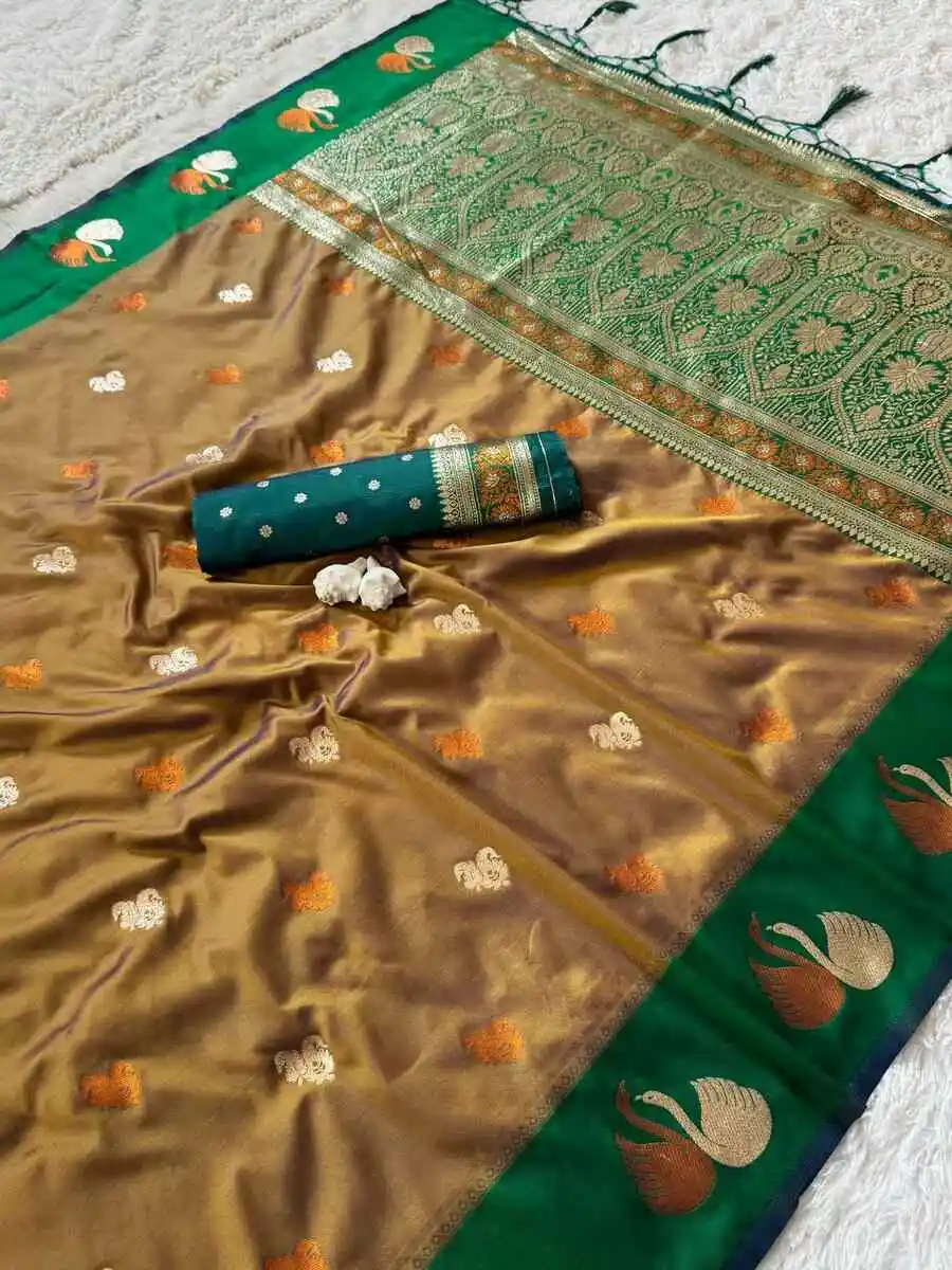 2RICH LOOK SOFT SILK ZARI WORK COPPER & SILVER FANCY BUTTI WITH SATIN BORDER WORK SAREE WITH UNSTITCHED BLOUSE FESTIVE WEAR WHOLESALE PRICE ETHNIC GARMENT (30).jpg.webp