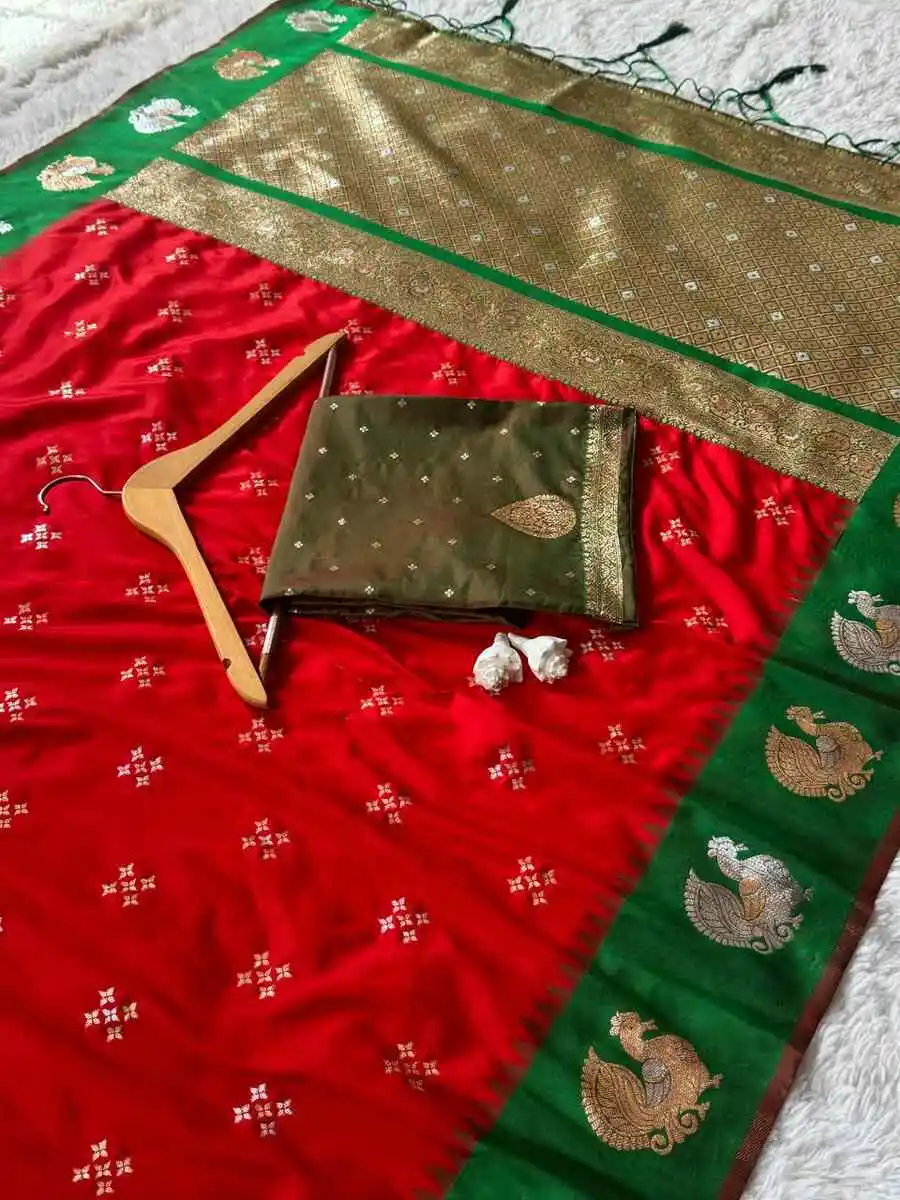 2RICH LOOK SOFT SILK ZARI WORK COPPER & SILVER FANCY BUTTI WITH SATIN BORDER WORK SAREE WITH UNSTITCHED BLOUSE FESTIVE WEAR WHOLESALE PRICE ETHNIC GARMENT (32).webp
