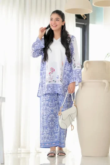 RICH LOOK VISCOSE RAYON DIGITAL PRINT WORK CO-ORD SET LAVENDER