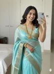 TRENDING SPACE SILK ZARI BORDER WEAVING WITH RICH ZARI PALLU WORK SAREE WITH UNSTITCHED BLOUSE SKY