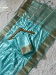 2TRENDING SPACE SILK ZARI BORDER WEAVING WITH RICH ZARI PALLU WORK SAREE WITH UNSTITCHED BLOUSE FESTIVE WEAR WHOLESALE PRICE ETHNIC GARMENT (7)
