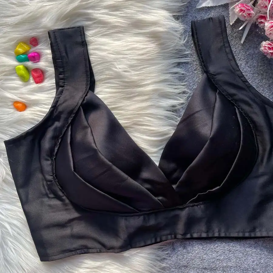 30FANCY MALAI SATTIN PLAIN STITCHED BLOUSE PARTY WEAR WHOLESALE PRICE ETHNIC GARMENT (7)