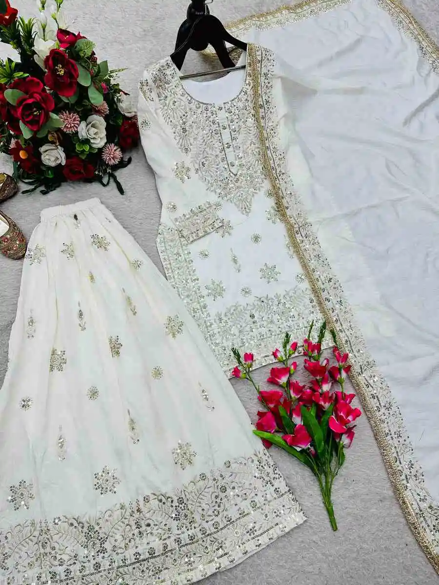 31DESIGNER JC SILK EMBROIDERY 5 MM SEQUENCE WORK TOP PALAZZO WITH DUPATTA FESTIVE WEAR WHOLESALE PRICE ETHNIC GARMENT (10)