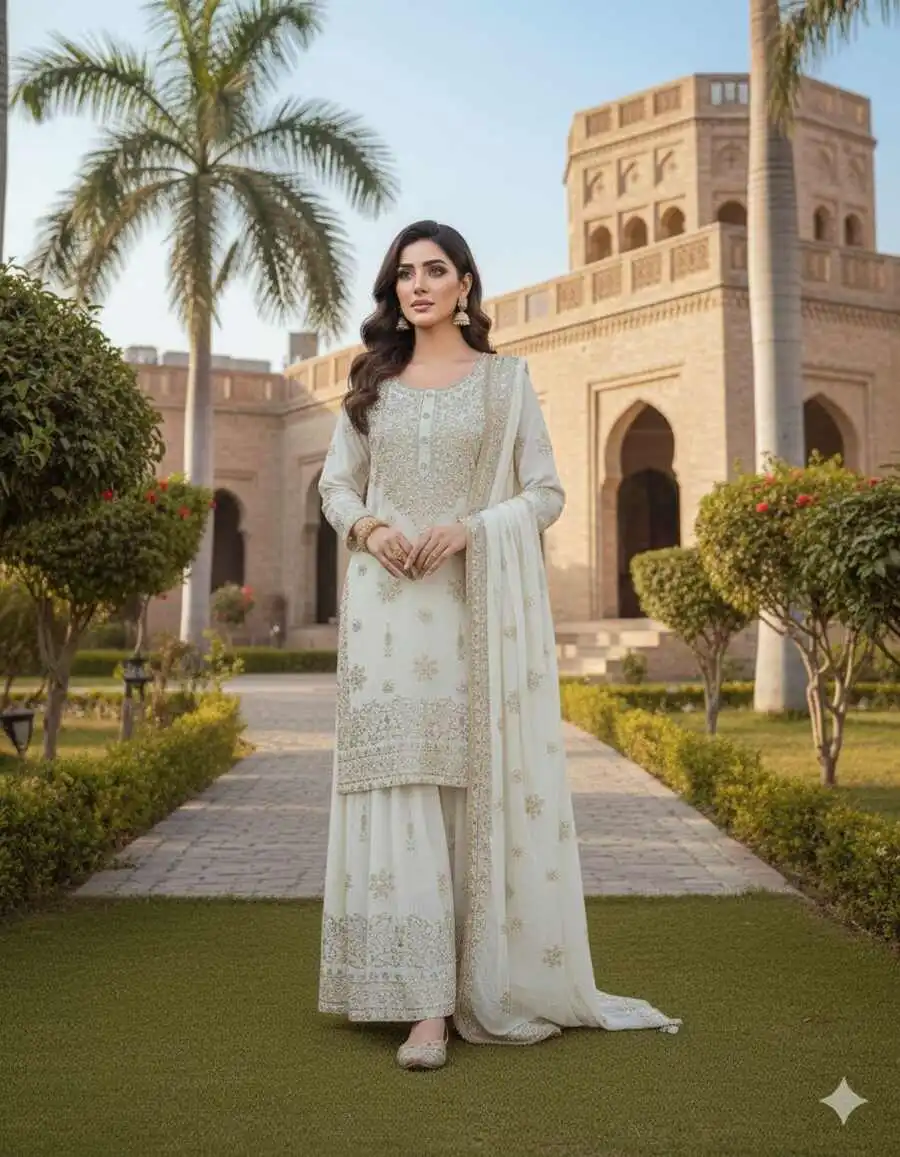 31DESIGNER JC SILK EMBROIDERY 5 MM SEQUENCE WORK TOP PALAZZO WITH DUPATTA FESTIVE WEAR WHOLESALE PRICE ETHNIC GARMENT (11)