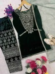 32FANCY VISCOSE VELVET EMBROIDERY SEQUENCE WORK TOP BOTTOM WITH DUPATTA FESTIVE WEAR WHOLESALE PRICE ETHNIC GARMENT (13)