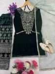 32FANCY VISCOSE VELVET EMBROIDERY SEQUENCE WORK TOP BOTTOM WITH DUPATTA FESTIVE WEAR WHOLESALE PRICE ETHNIC GARMENT (13)