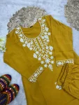 33FANCY KHADI COTTON EMBROIDERY WORK TOP BOTTOM SET DAILY WEAR WHOLESALE PRICE ETHNIC GARMENT (15)