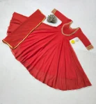 35MODERN GEORGETTE HAND WOVEN LACE WORK GOWN WITH DUPATTA PARTY WEAR WHOLESALE PRICE ETHNIC GARMENT (7)