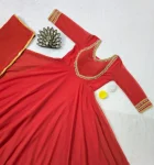 35MODERN GEORGETTE HAND WOVEN LACE WORK GOWN WITH DUPATTA PARTY WEAR WHOLESALE PRICE ETHNIC GARMENT (7)