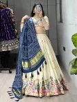 3DESIGNER COTTON EMBROIDERY WORK LEHENGA CHOLI WITH DUPATTA WEDDING WEAR WHOLESALE PRICE ETHNIC GARMENT (9)