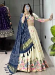 3DESIGNER COTTON EMBROIDERY WORK LEHENGA CHOLI WITH DUPATTA WEDDING WEAR WHOLESALE PRICE ETHNIC GARMENT (9)