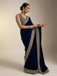 3DESIGNER VELVET PLAIN WITH EMBROIDERY SEQUENCE WITH JARI DORI EMBROIDERY WORK BORDER SAREE WITH STITCHED BLOUSE PARTY WEAR WHOLESALE PRICE ETHNIC GARMENT (33).jpg.webp