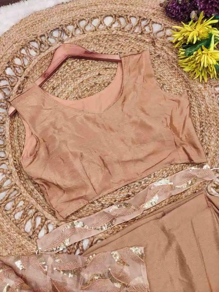 3FANCY CHINON SILK PLAIN READY TO WEAR SAREE AND BLOUSE WITH MULTI-THREAD EMBROIDERY SEQUENCE WORK KOTI PARTY WEAR WHOLESALE PRICE ETHNIC GARMENT (4)