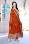 3FANCY GEORGETTE CHAIN WORK GOWN WITH DUPATTA FESTIVE WEAR WHOLESALE PRICE ETHNIC GARMENT (19)