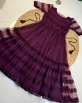 3FANCY NET SEQUENCE + FLOWER EMBROIDERY WORK ONE PIECE DRESS PARTY WEAR WHOLESALE PRICE ETHNIC GARMENT (14)