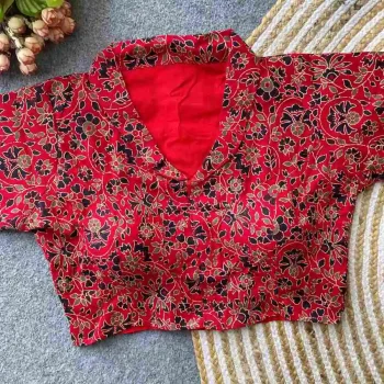 FANCY PURE COTTON AJRAKH PRINT WORK STITCHED BLOUSE RANI