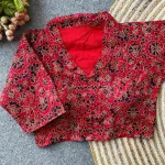 3FANCY PURE COTTON AJRAKH PRINT WORK STITCHED BLOUSE FESTIVE WEAR WHOLESALE PRICE ETHNIC GARMENT (6)