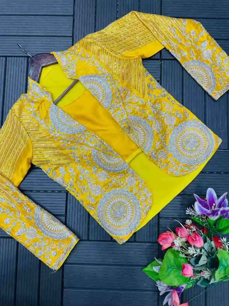 3FANCY RANGOLI SILK EMBROIDERY SEQUENCE CODING WORK READY TO WEAR SAREE BLOUSE WITH KOTI PARTY WEAR WHOLESALE PRICE ETHNIC GARMENT (25)