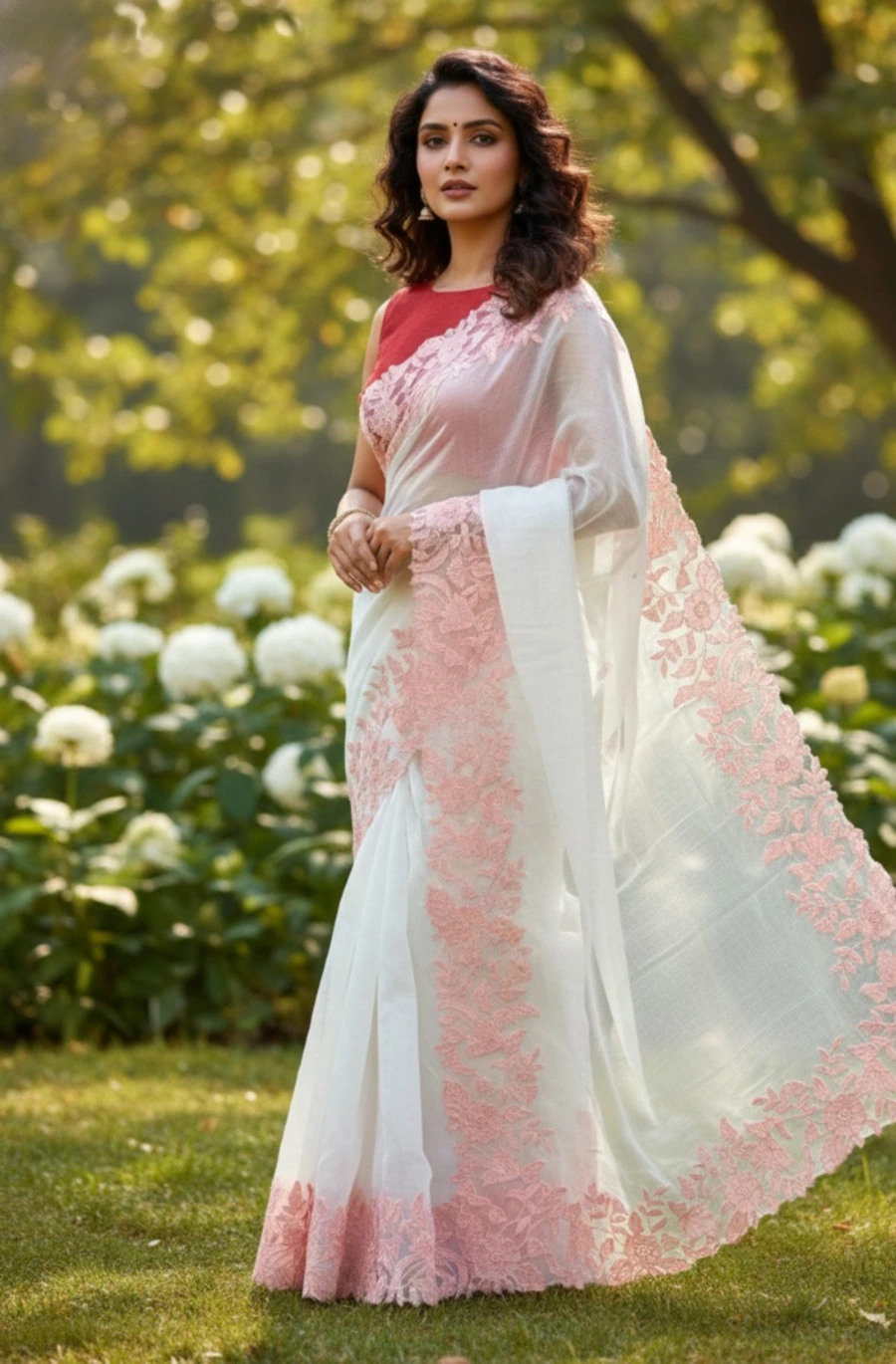 3FANCY TABBY ORGANZA THREAD WORK AND ARCO BORDER WORK SAREE WITH UNSTITCHED BLOUSE WEDDING WEAR WHOLESALE PRICE ETHNIC GARMENT (11)