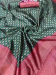 3MODERN LICHI SILK BANARASI WEAVING WORK SAREE WITH UNSTITCHED BLOUSE FESTIVE WEAR WHOLESALE PRICE ETHNIC GARMENT (27)