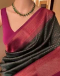 3MODERN LICHI SILK BANARASI WEAVING WORK SAREE WITH UNSTITCHED BLOUSE FESTIVE WEAR WHOLESALE PRICE ETHNIC GARMENT (27)