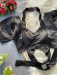 MODERN MALAI SATIN PLAIN STITCHED BLOUSE BLACK