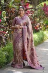 MODERN SOFT SILK NYLON ZARI WAVING WITH MEENA KARI BORDER , 3D PALLU WORK SAREE WITH UNSTITCHED BLOUSE LAVENDER