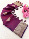 3NEW ARRIVAL BANARASI SILK GOLDEN ZARI BUTTI WEAVING WORK SAREE WITH UNSTITCHED BLOUSE FESTIVE WEAR WHOLESALE PRICE ETHNIC GARMENT (15)