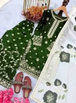 3RICH LOOK FENDY SILK EMBROIDERY SEQUENCE WORK WITH RIVET MOTI WORK TOP PALAZZO WITH DUPATTA FESTIVE WEAR WHOLESALE PRICE ETHNIC GARMENT (14)