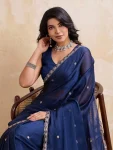 3RICH LOOK RANGOLI SILK EMBROIDERY CUTWORK WORK LACE BORDER WORK SAREE WITH UNSTITCHED BLOUSE PARTY WEAR WHOLESALE PRICE ETHNIC GARMENT (7)