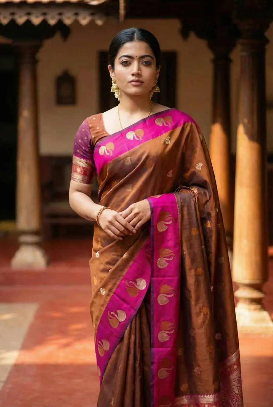 3RICH LOOK SOFT SILK ZARI WORK COPPER & SILVER FANCY BUTTI WITH SATIN BORDER WORK SAREE WITH UNSTITCHED BLOUSE FESTIVE WEAR WHOLESALE PRICE ETHNIC GARMENT (28).jpg.webp